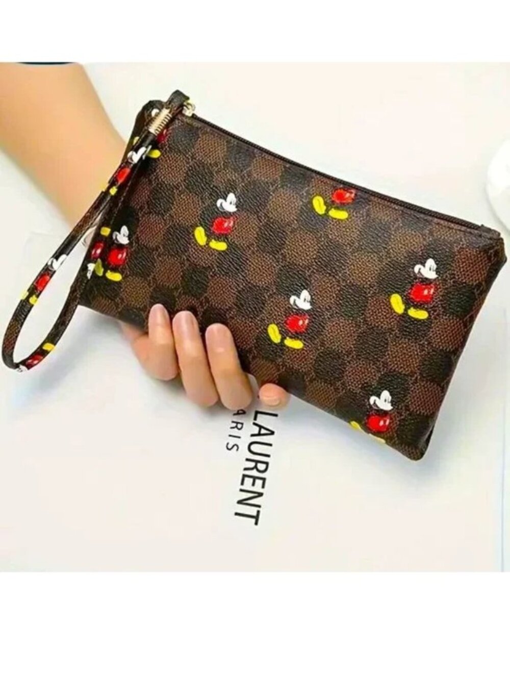Disney Mickey Mouse Wallet Wrislet Bag Clutch Pouch Travel Purse Zip designer